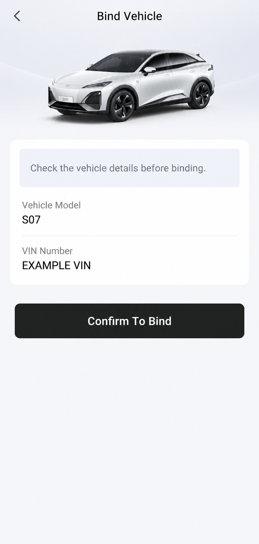 Confirm The Vehicle Details