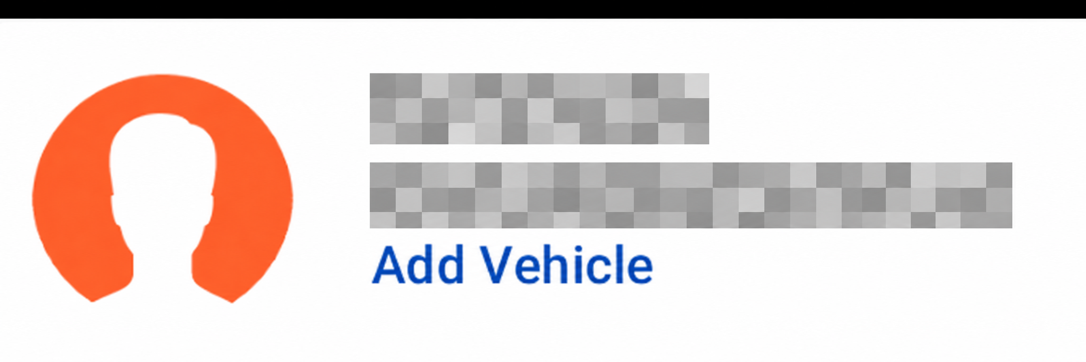 PlugShare profile with the name and email obscured, showing the Add Vehicle link.